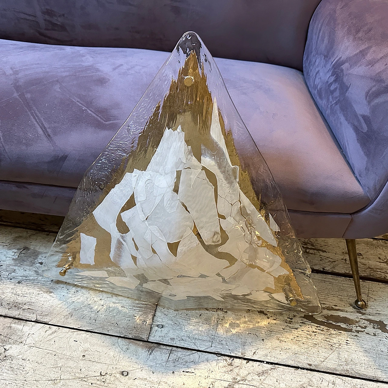 Triangular Murano glass wall sconce by La Murrina, 1970s 2