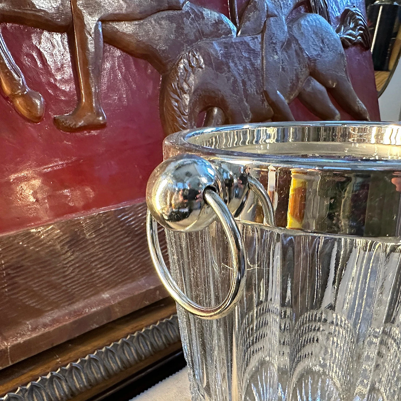 Pair of crystal and silver coolers, 1950s 10