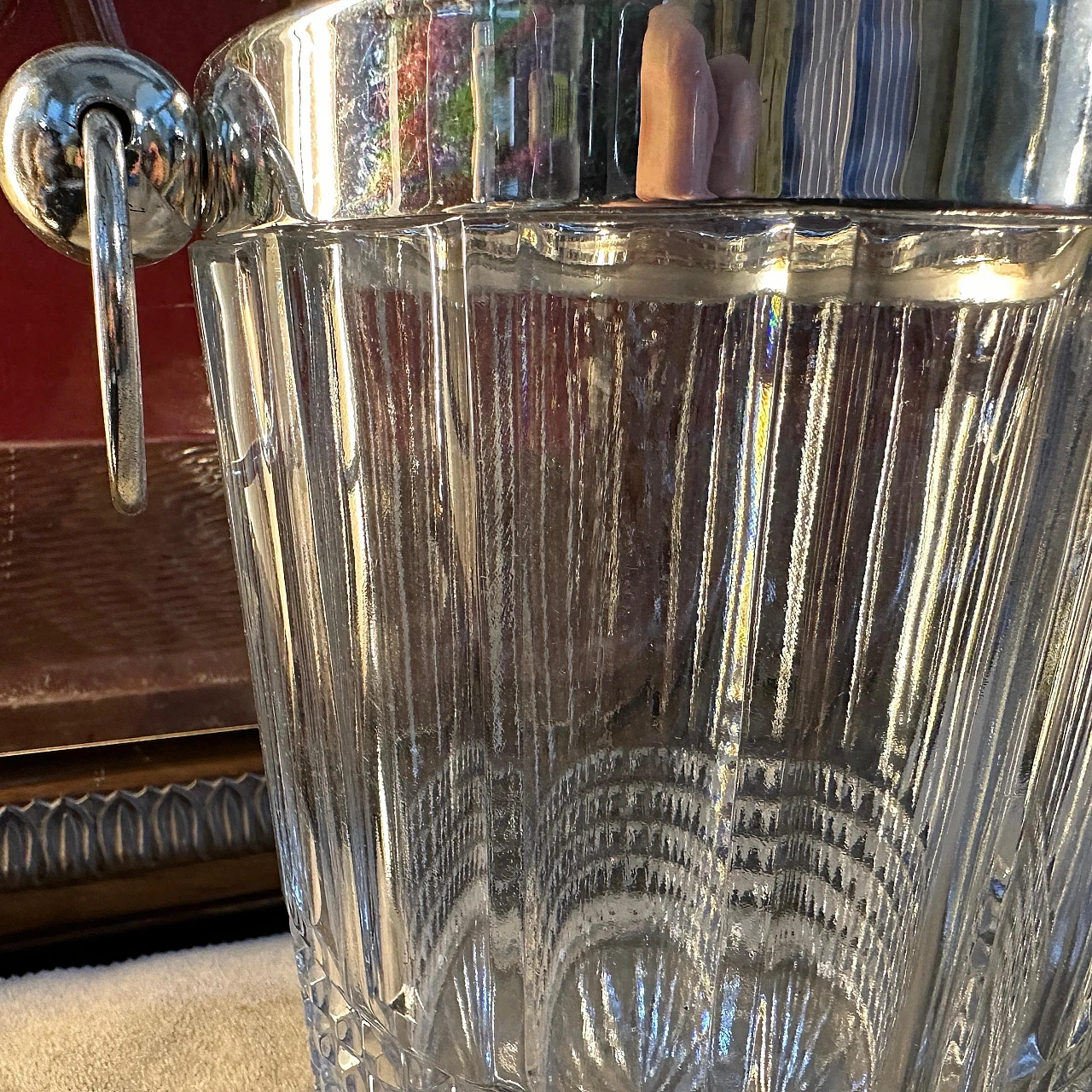 Pair of crystal and silver coolers, 1950s 12