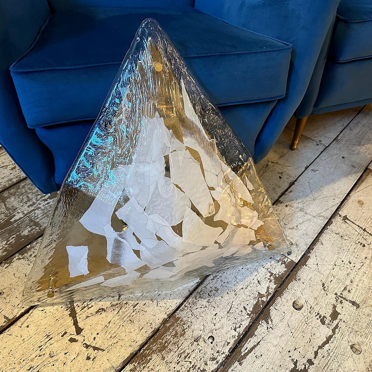 Triangular Murano glass wall sconce by La Murrina, 1970s 6