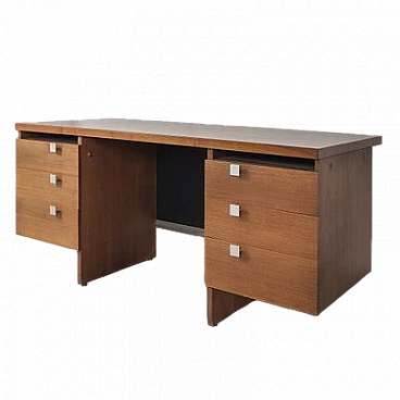 Wooden desk with drawers by A. Mangiarotti for Poltronova, 1970s