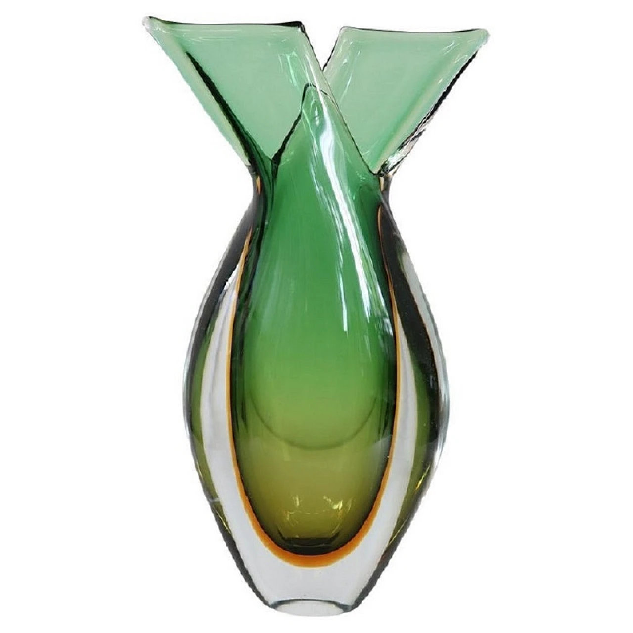 Green Murano glass vase by Flavio Poli for Seguso, 1960s 1