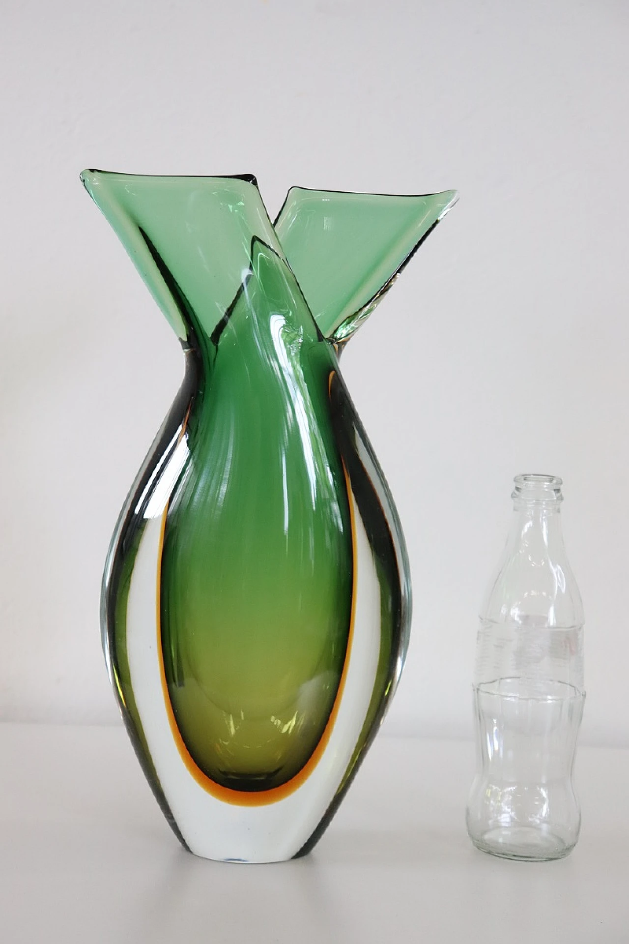 Green Murano glass vase by Flavio Poli for Seguso, 1960s 2