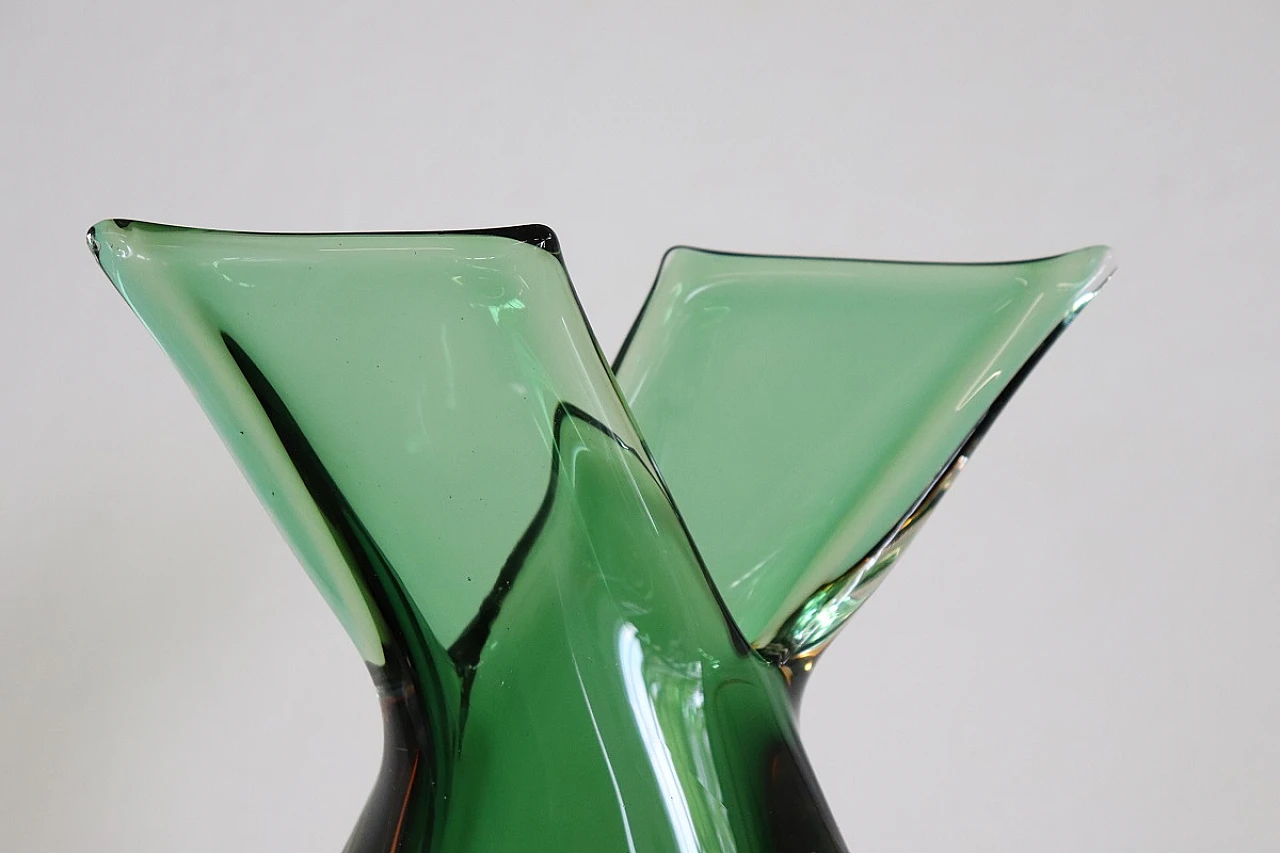 Green Murano glass vase by Flavio Poli for Seguso, 1960s 3