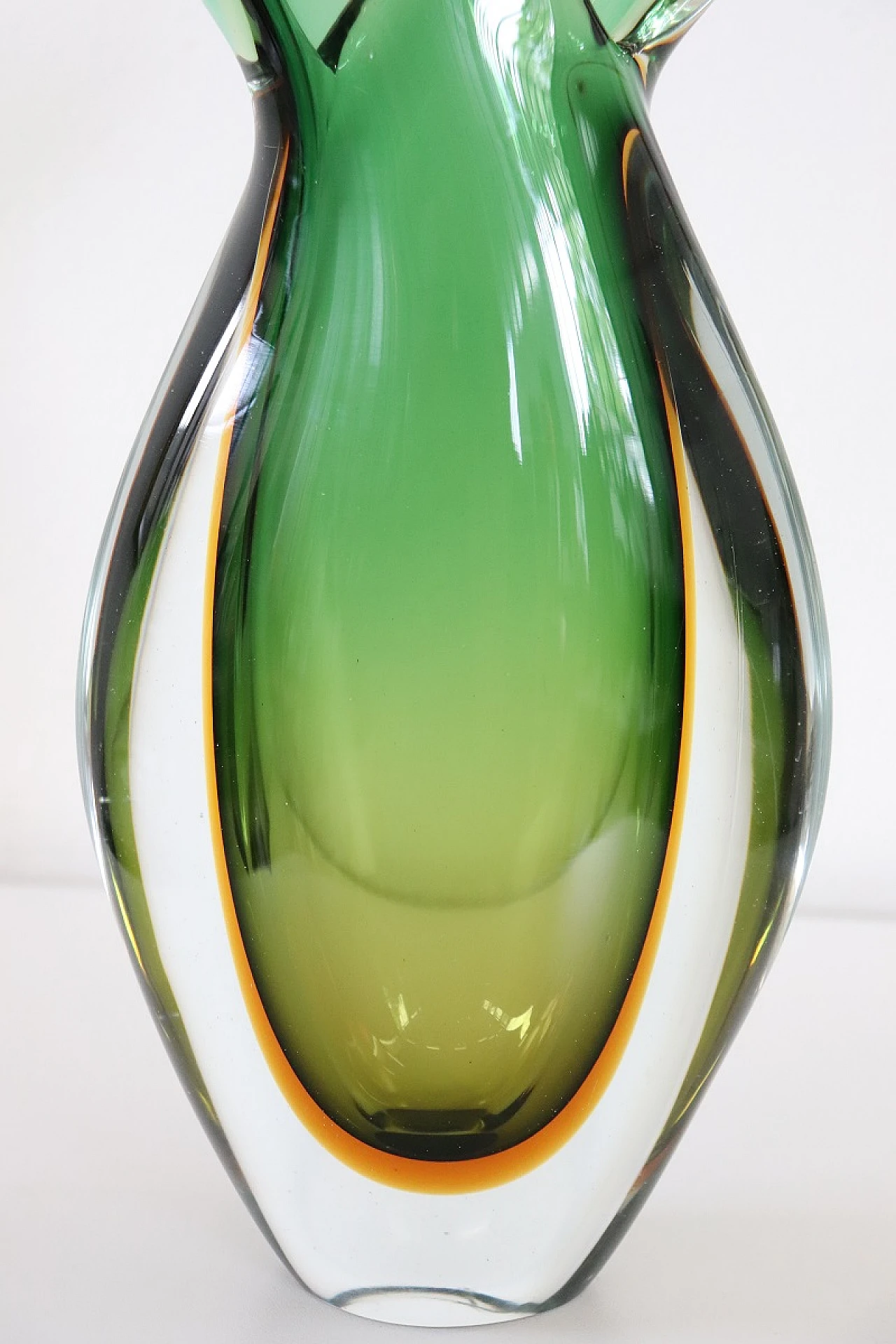 Green Murano glass vase by Flavio Poli for Seguso, 1960s 4