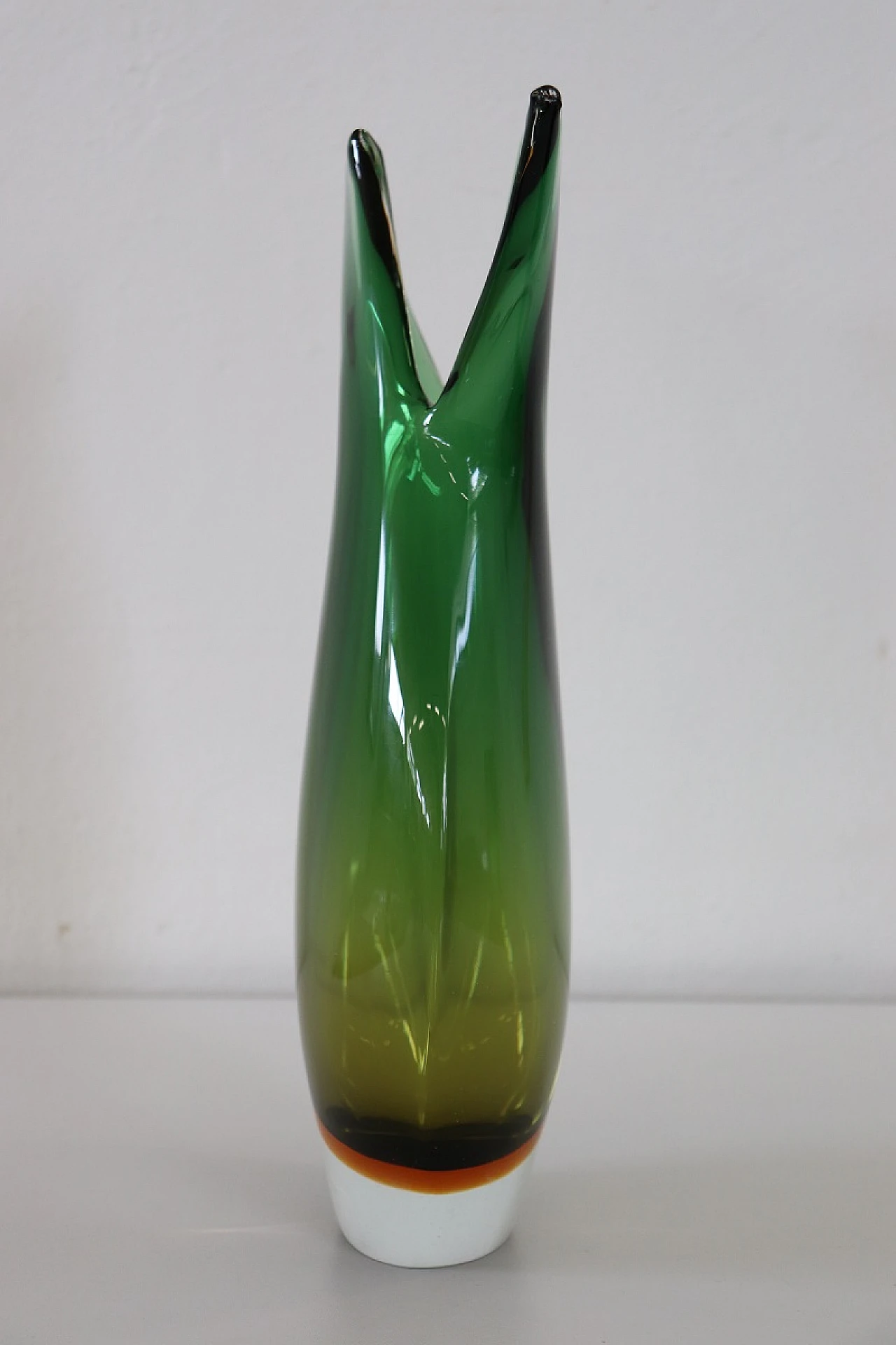 Green Murano glass vase by Flavio Poli for Seguso, 1960s 6