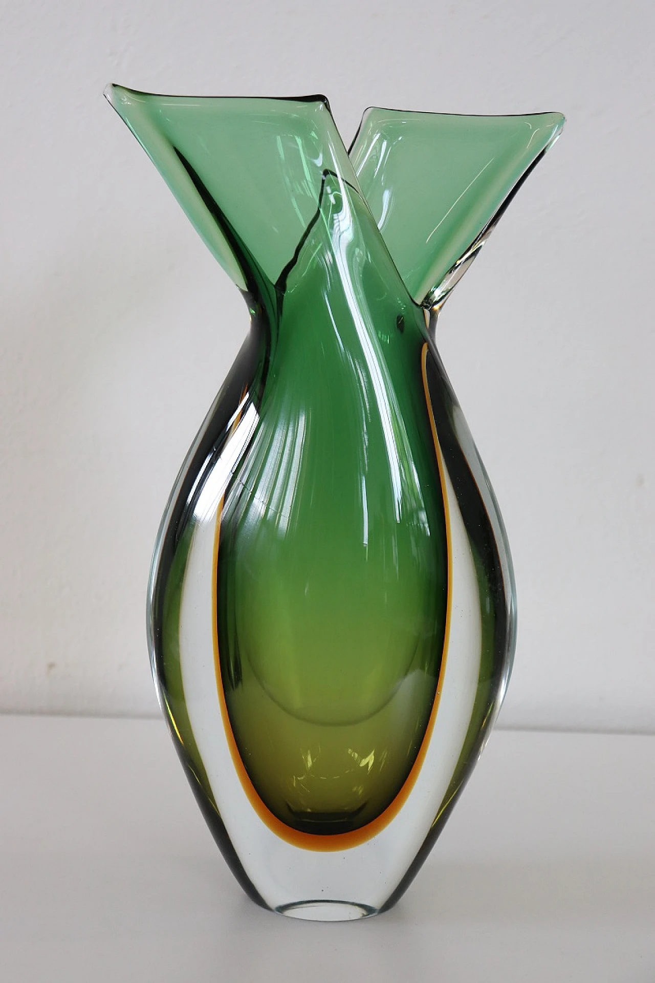 Green Murano glass vase by Flavio Poli for Seguso, 1960s 7