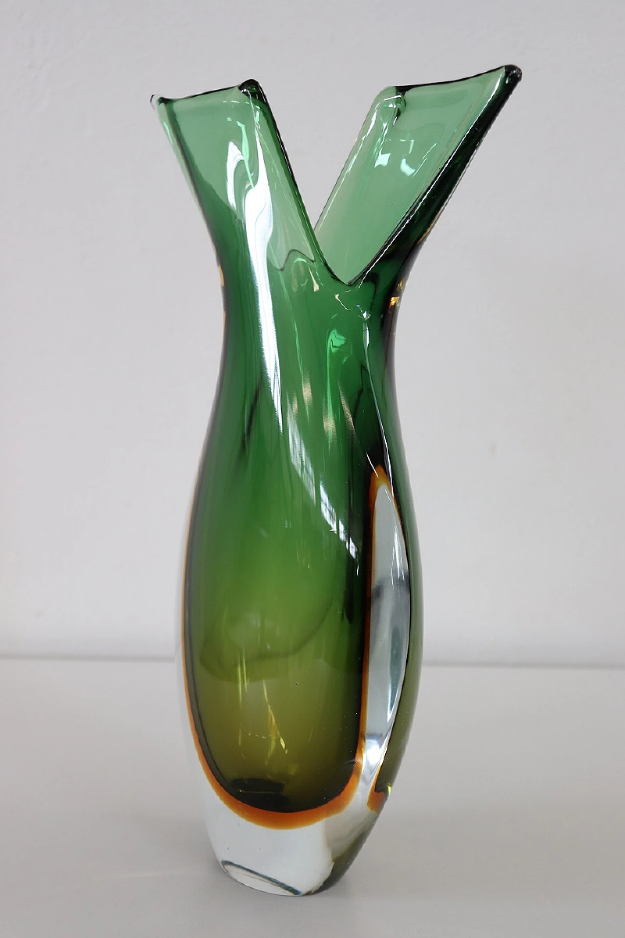 Green Murano glass vase by Flavio Poli for Seguso, 1960s 9