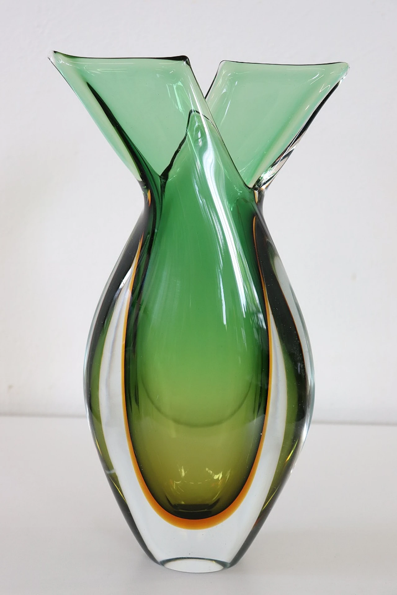 Green Murano glass vase by Flavio Poli for Seguso, 1960s 10