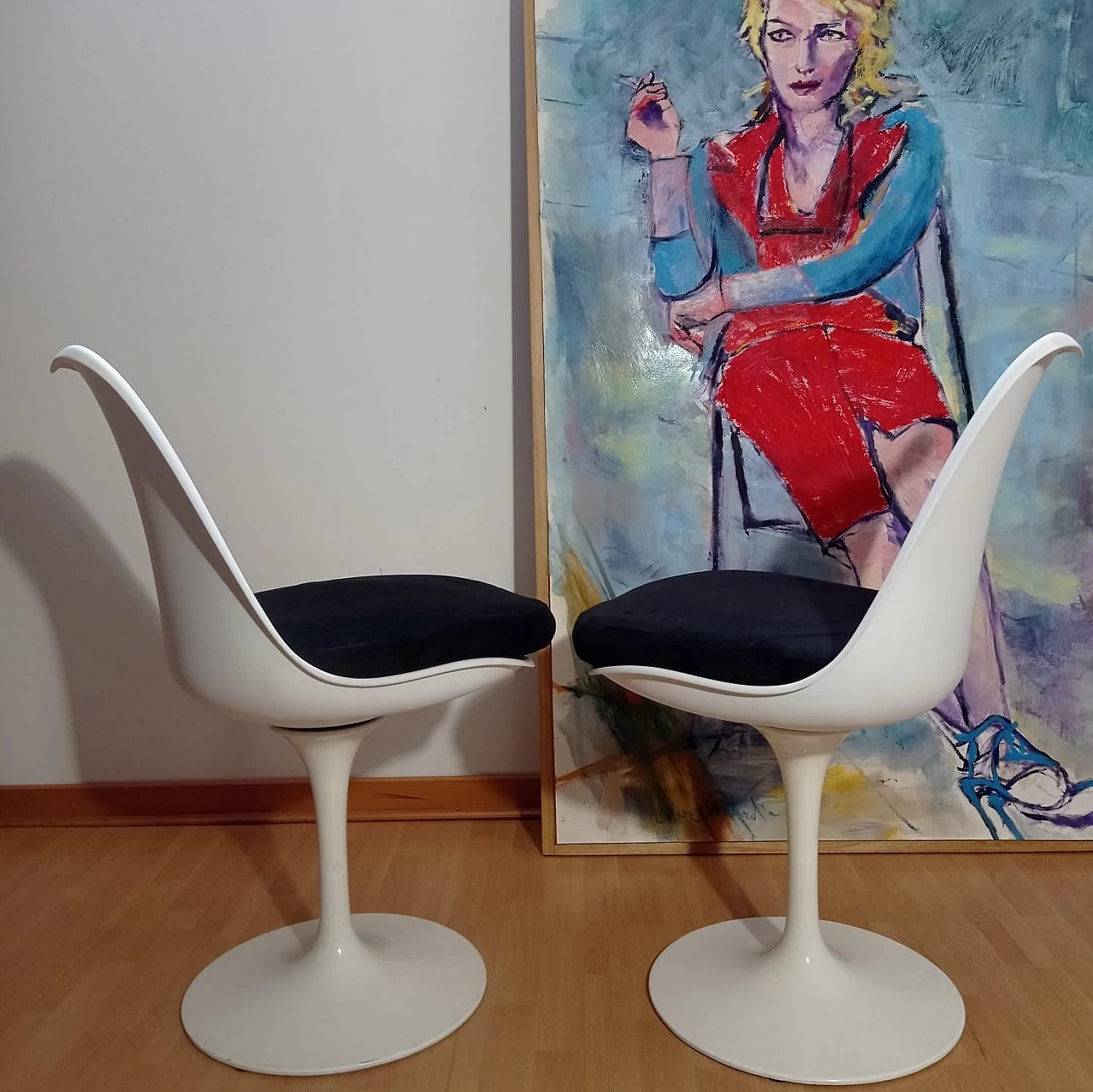 Coppia di sedie Tulip 769-S di Eero Saarinen per Alivar, anni '80 6