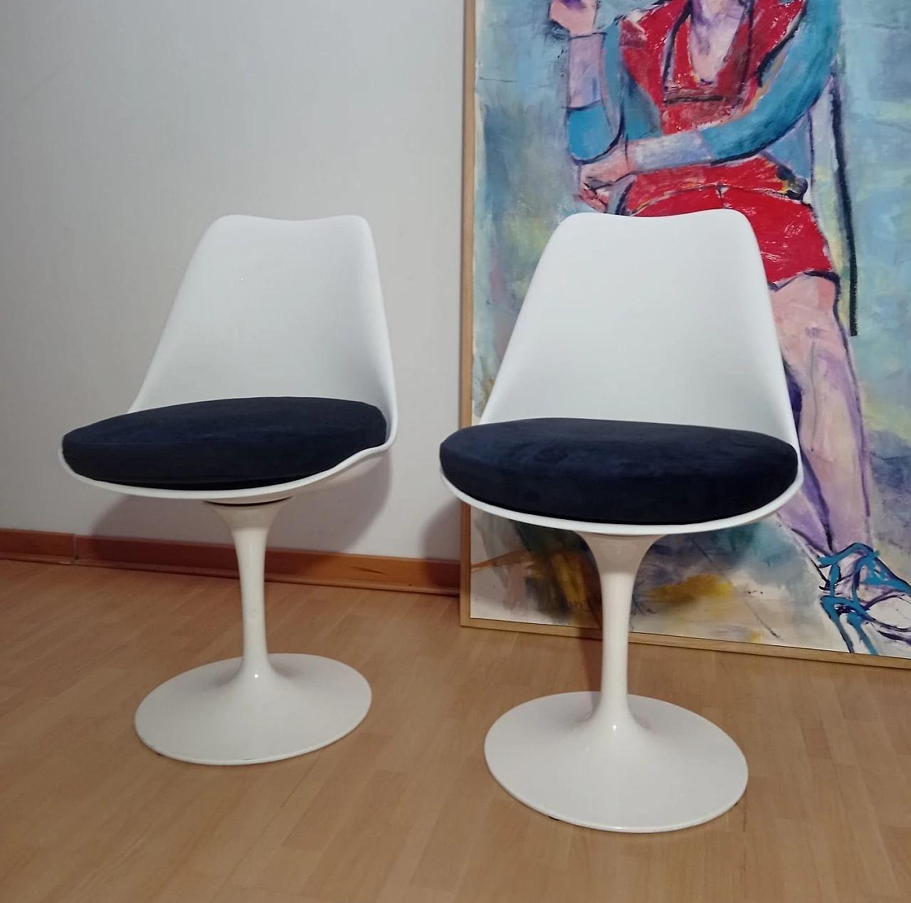 Pair of Tulip 769-S chairs by Eero Saarinen for Alivar, 1980s 8