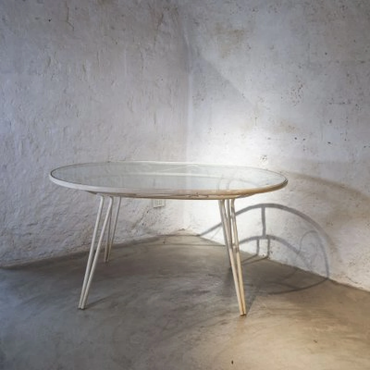 Wrought iron oval garden table by Gio Ponti, 1950s 1