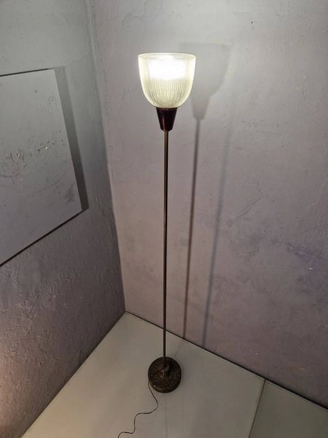 Lampada da terra LTE6 in ottone di I. Gardella per Azucena, anni '50 3