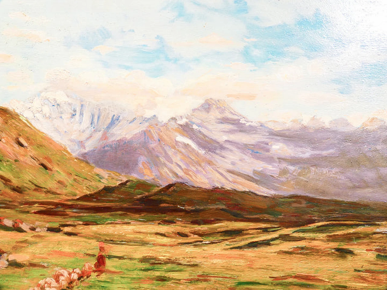 Gignous, Mount Fletschhorn, oil painting on panel, late 19th century 5