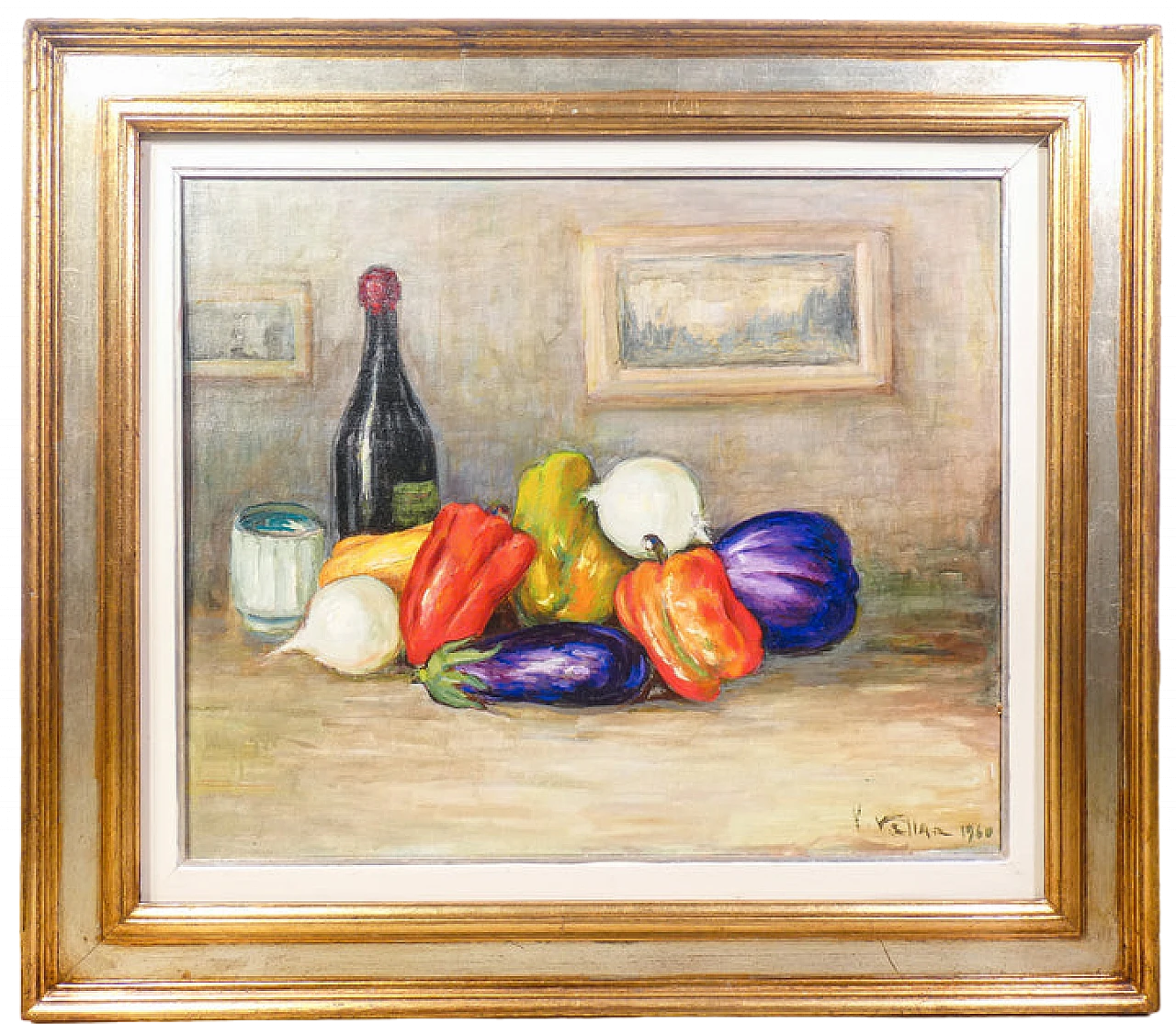 Felice Vellan, still life, oil painting on canvas, 1960 2