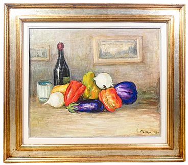 Felice Vellan, still life, oil painting on canvas, 1960