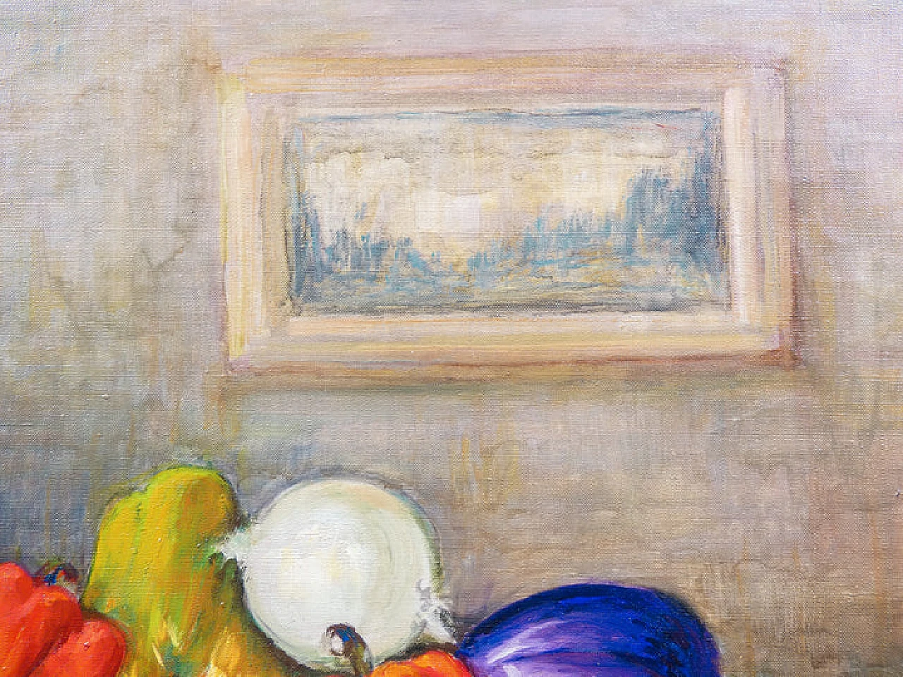 Felice Vellan, still life, oil painting on canvas, 1960 6