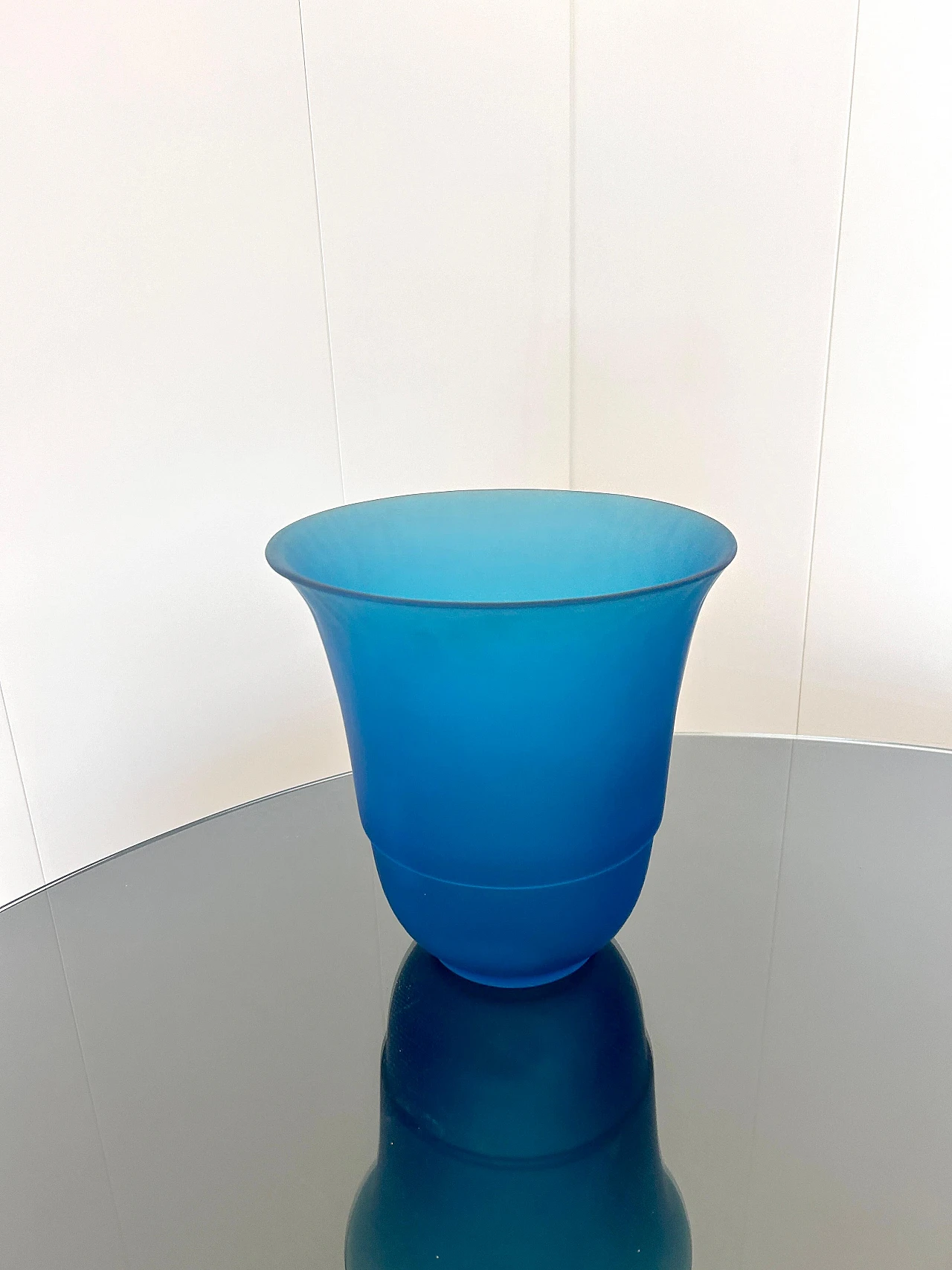 3 Blue glass vases by VeArt, 1970s 6