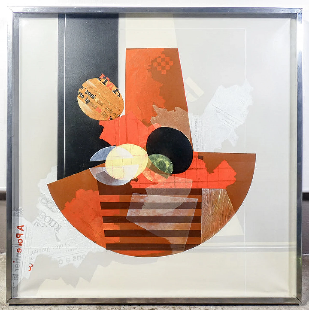 Alfredo Billetto, Study of shapes, oil painting on canvas, 1970s 1