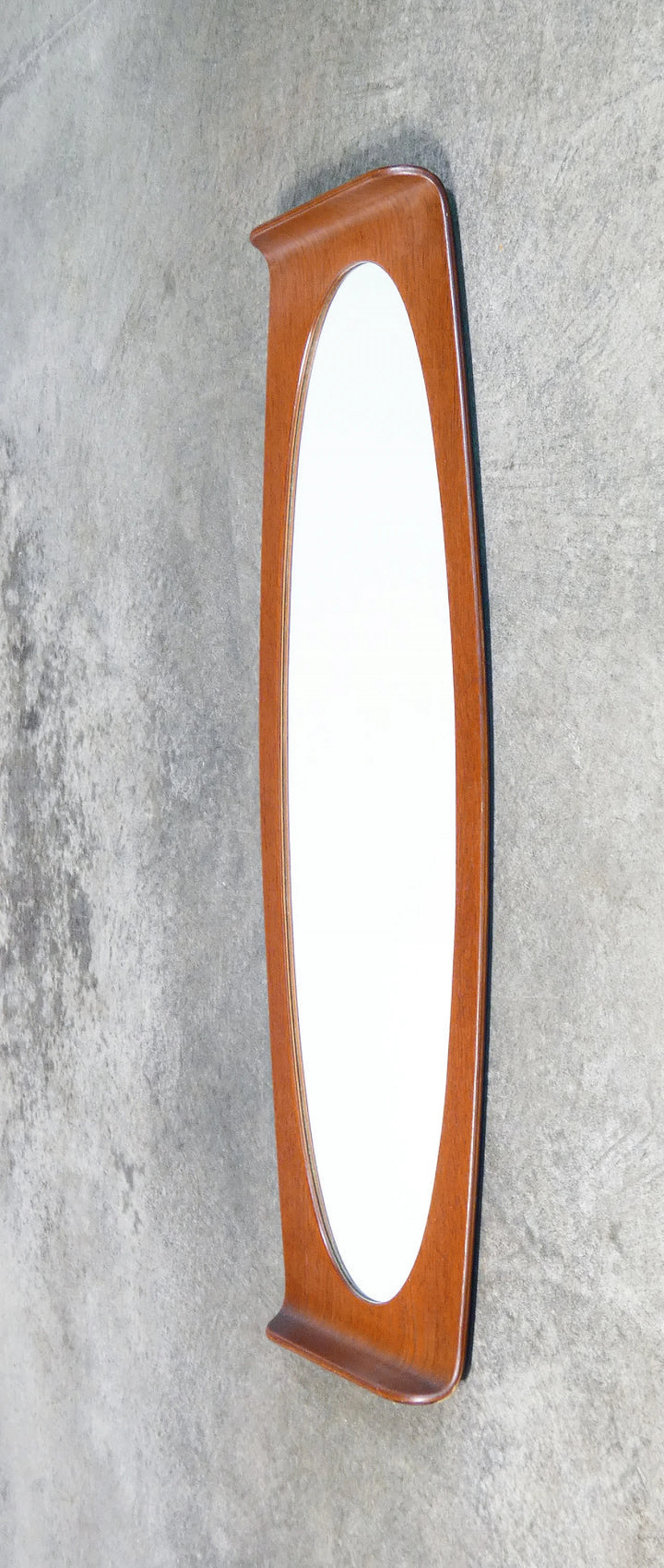 Wood wall mirror by Campo & Graffi, 1960s 4