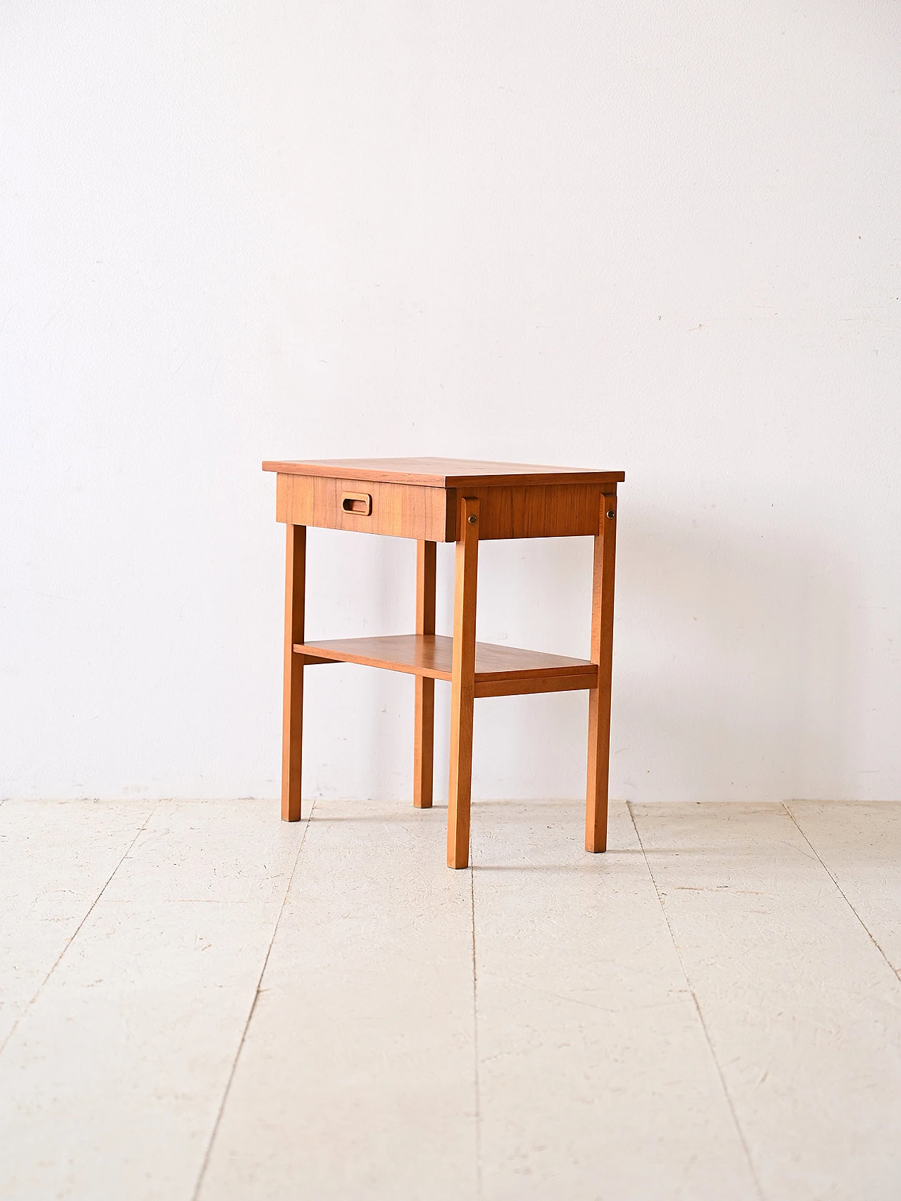 Comodino danese in teak con piano rettangolare, anni '60 4