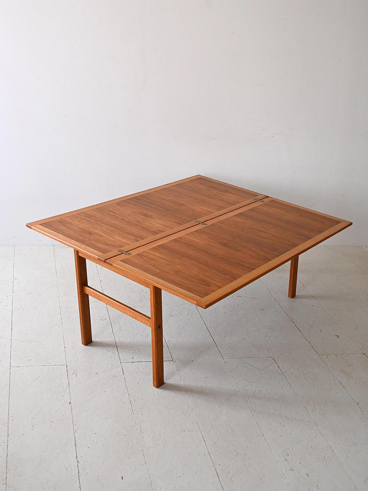 Folding teak coffee table with oak profiles, 1960s 2