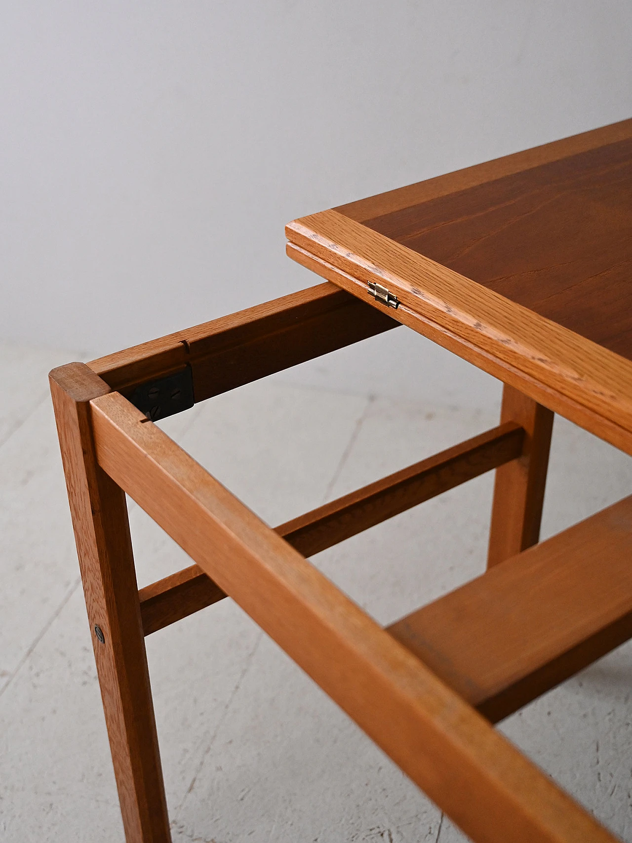 Folding teak coffee table with oak profiles, 1960s 10