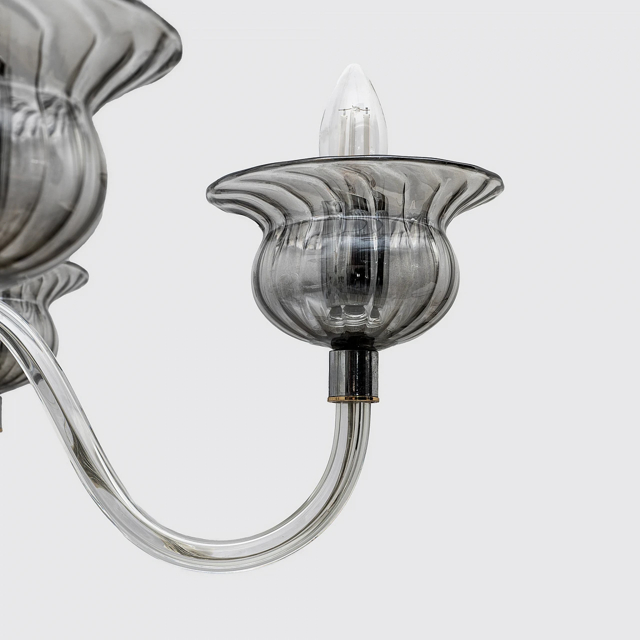 Five-armed Murano glass chandelier, 1990s 5