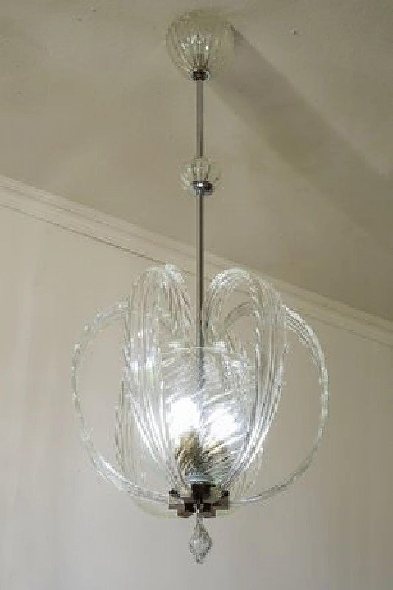 Lampadario in vetro di Murano di Paolo Venini per Venini, anni '40 2