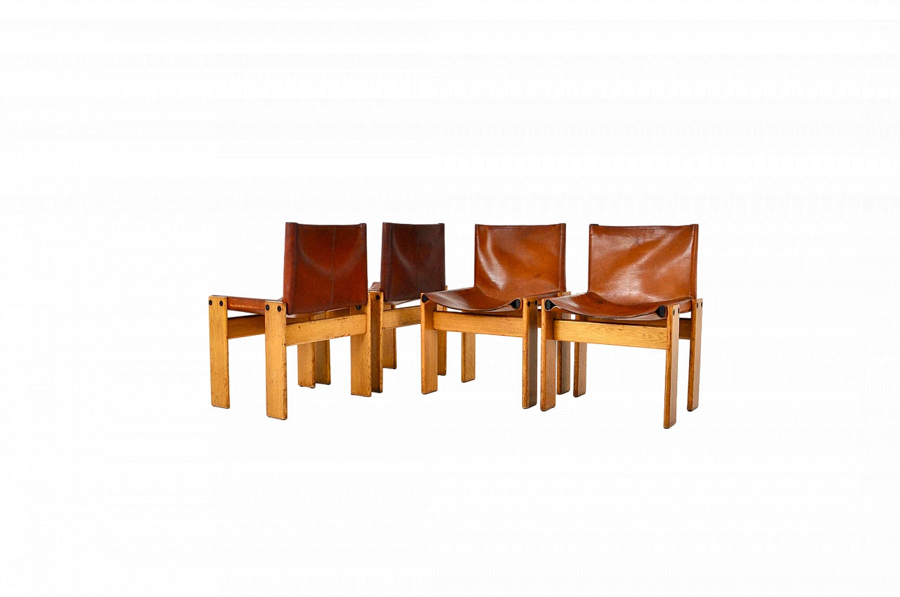 4 Monk chairs by T. and A. Scarpa for Molteni, 1970s 10