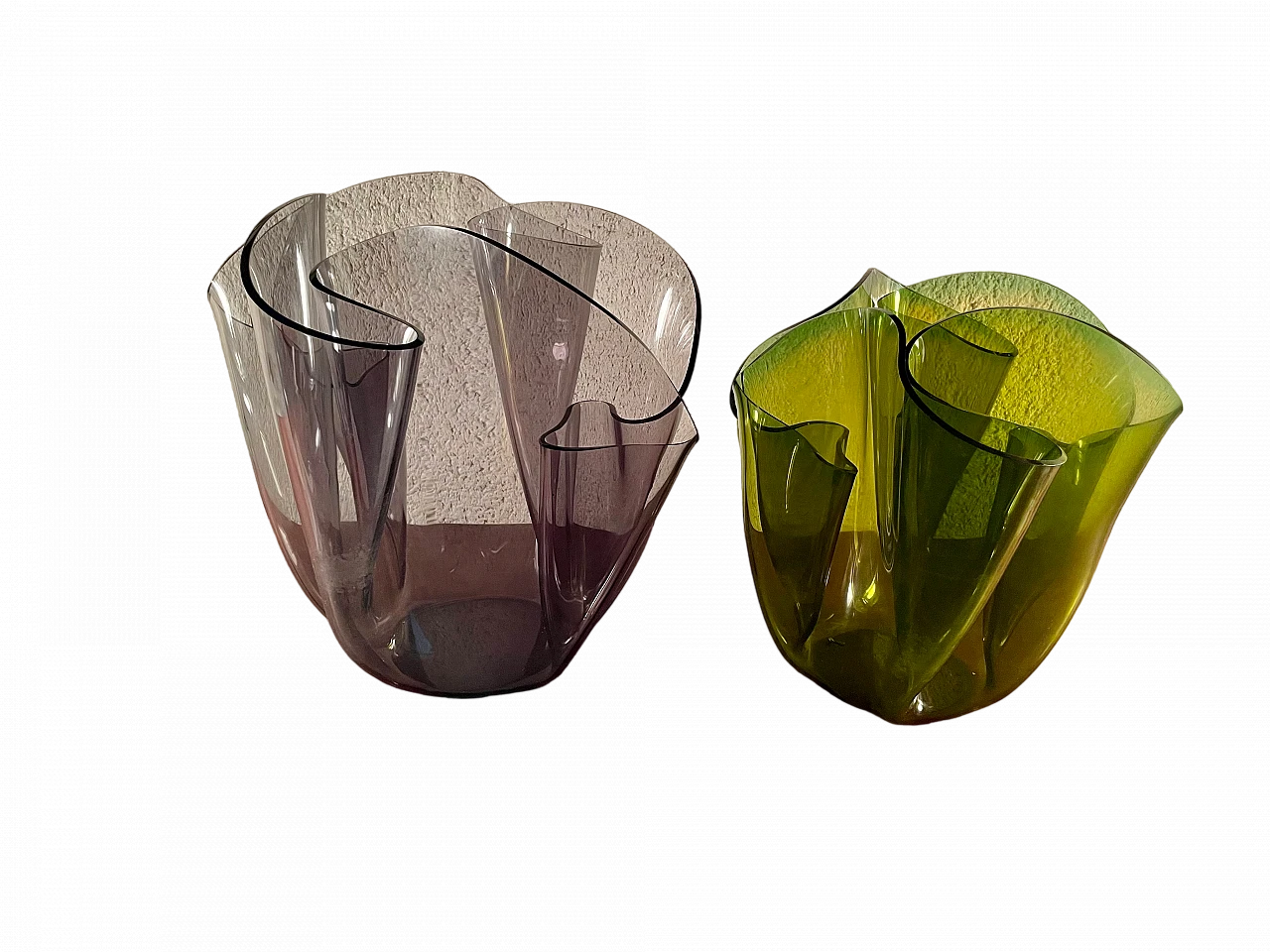 Pair of Fazzoletto vases by Luigi Massoni for Guzzini, 1960s 7