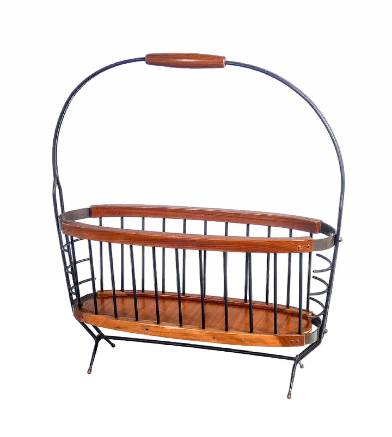 Wood and metal magazine rack, 1950s 2