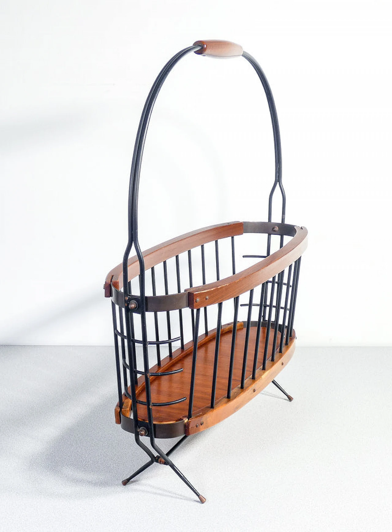 Wood and metal magazine rack, 1950s 8