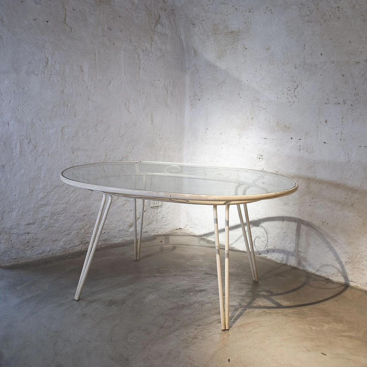 Wrought iron oval garden table by Gio Ponti, 1950s 7