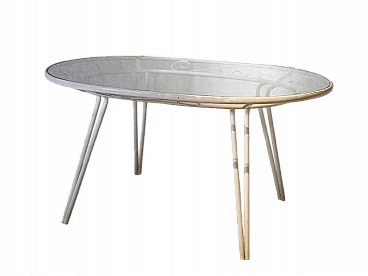 Wrought iron oval garden table by Gio Ponti, 1950s