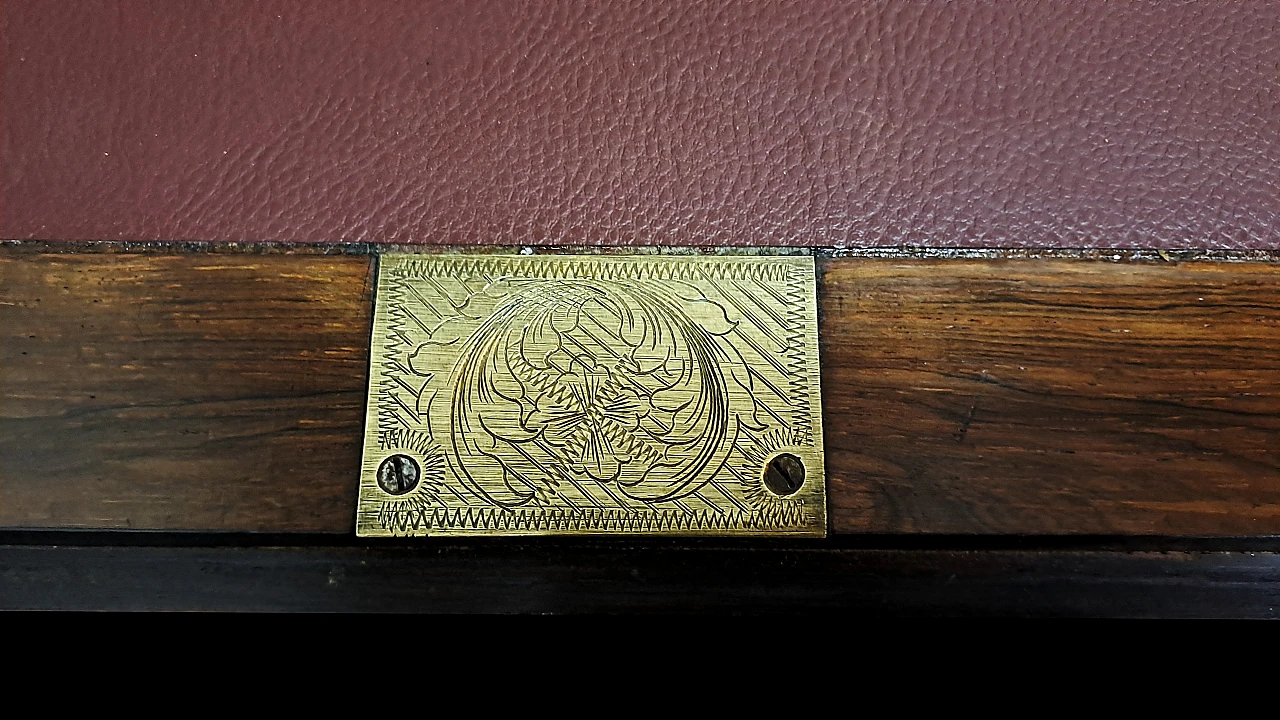 Wood veneered marqueterie flap desk, 19th century 4