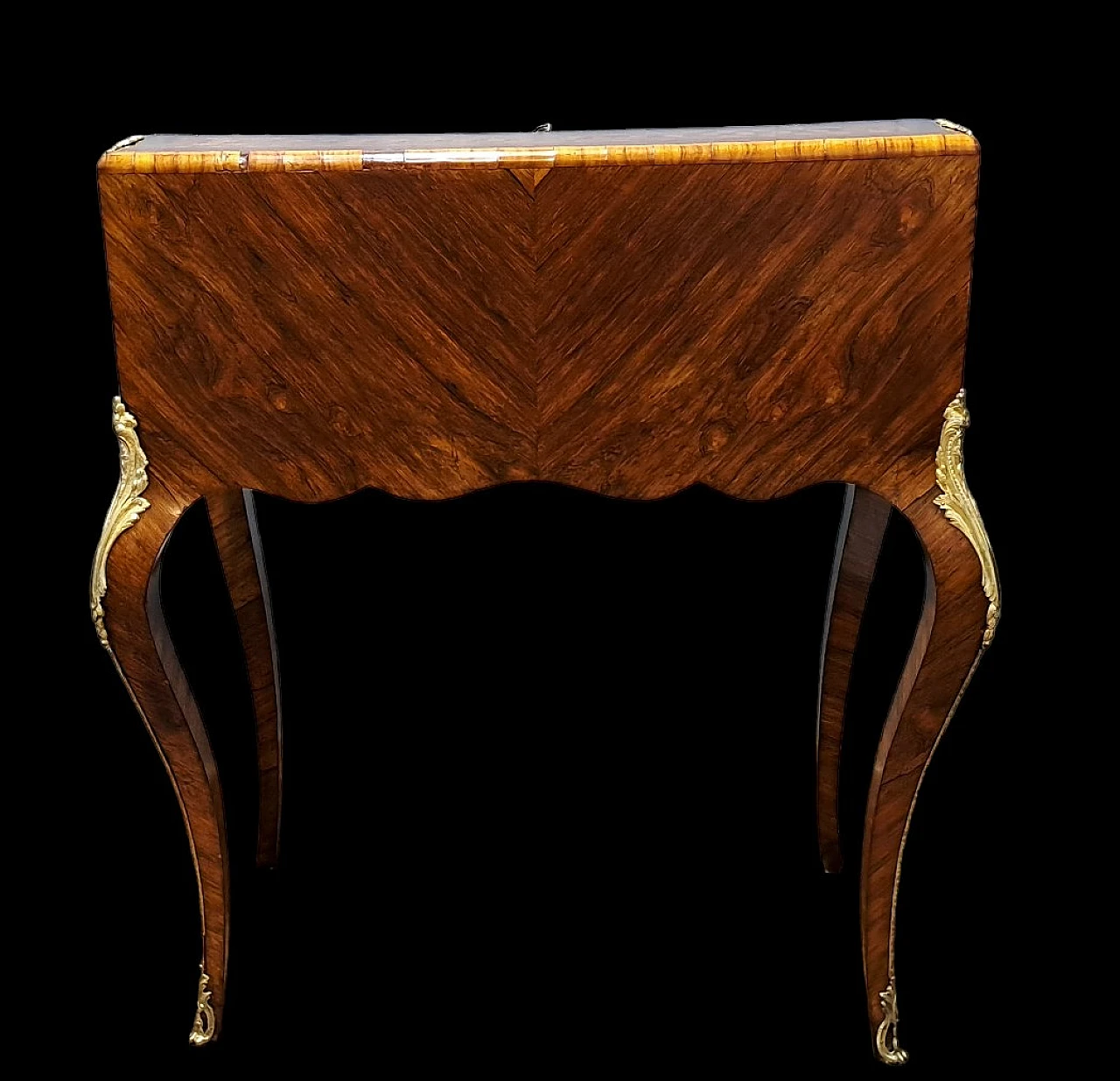 Wood veneered marqueterie flap desk, 19th century 8