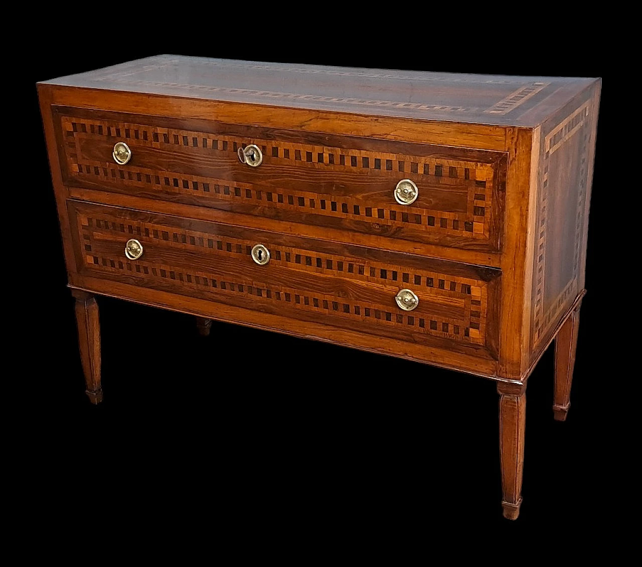 Louis XVI chest of drawers panelled in cherry, late 18th century 10