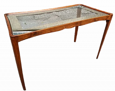 Coffee table in wood & mirrored top by Paolo Buffa, 1940s
