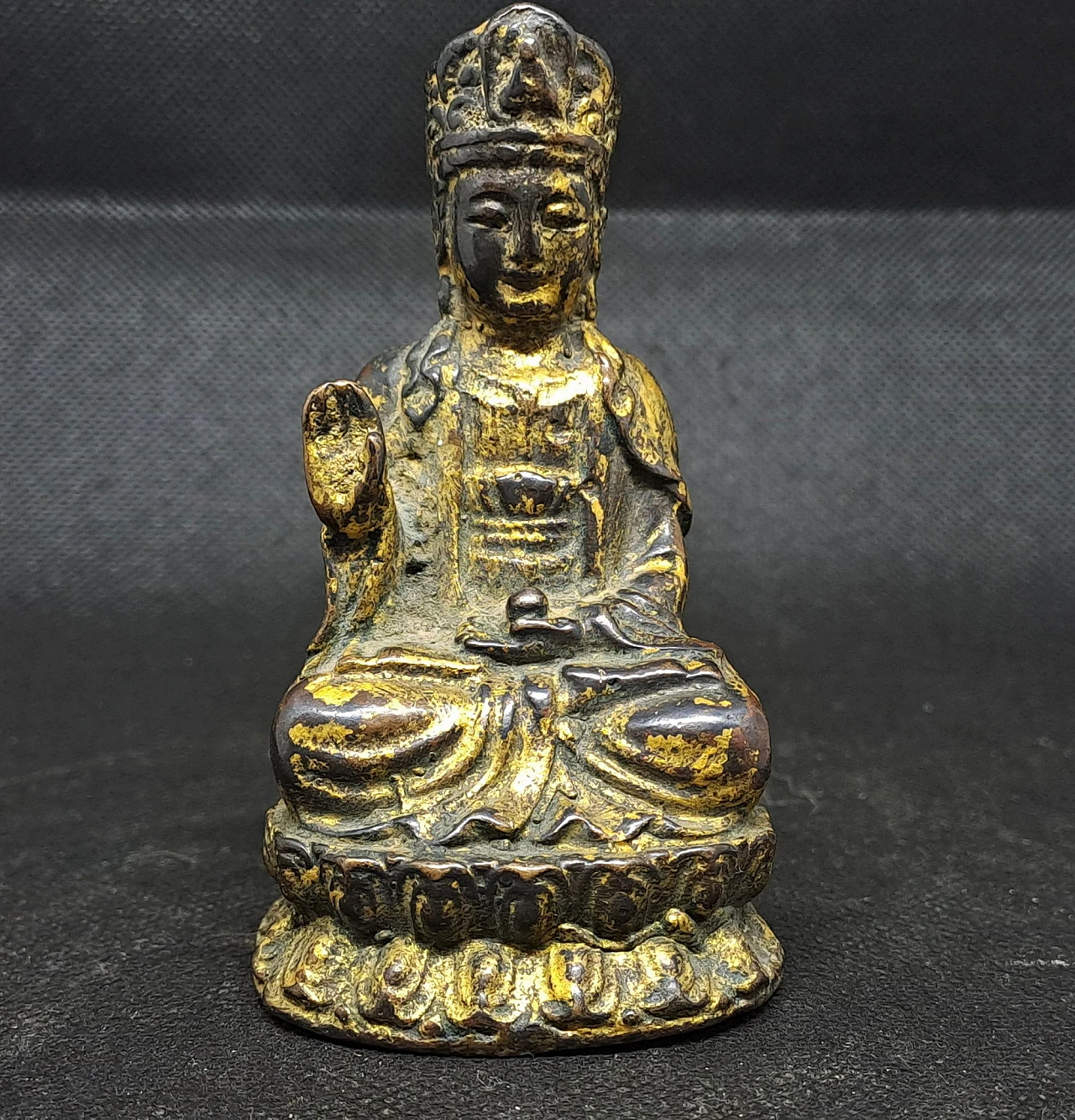 Scultura cinese Guanyin in bronzo, '800 1