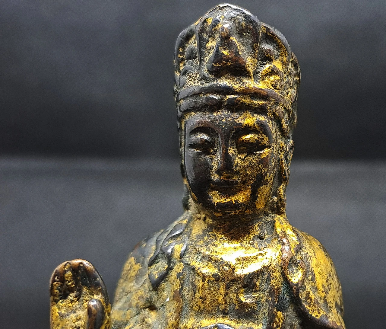 Scultura cinese Guanyin in bronzo, '800 3