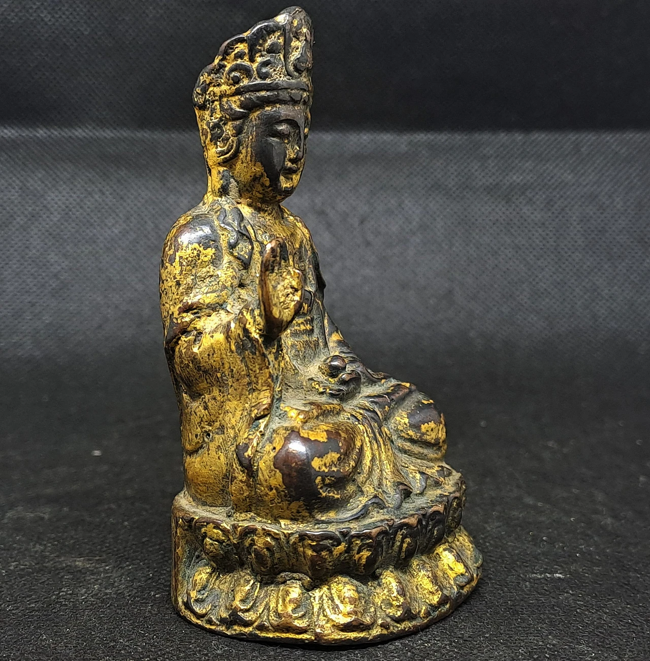 Scultura cinese Guanyin in bronzo, '800 5