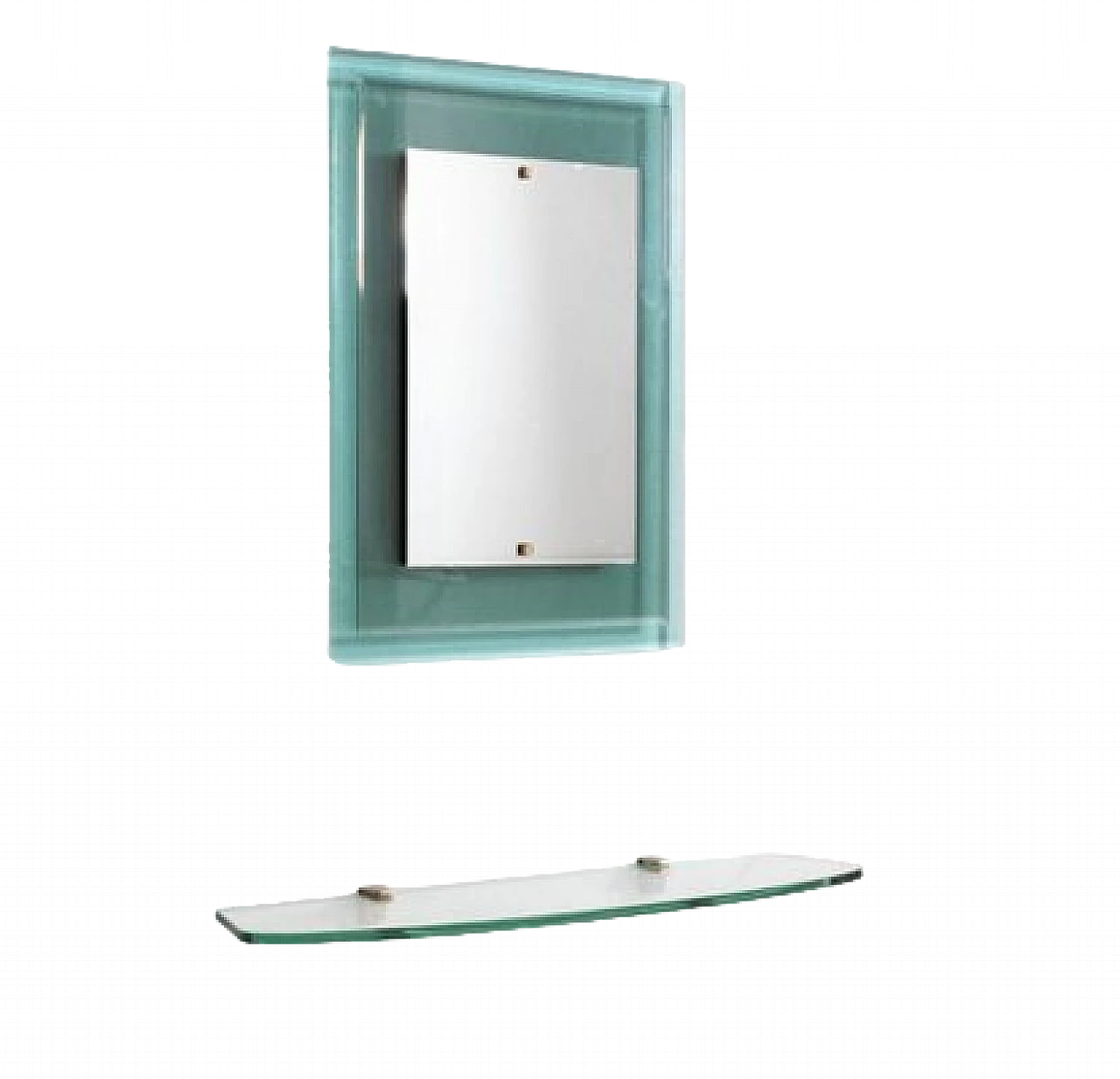 Wall mirror with console by Max Ingrand for Fontana Arte, 1950s 5