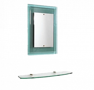 Wall mirror with console by Max Ingrand for Fontana Arte, 1950s