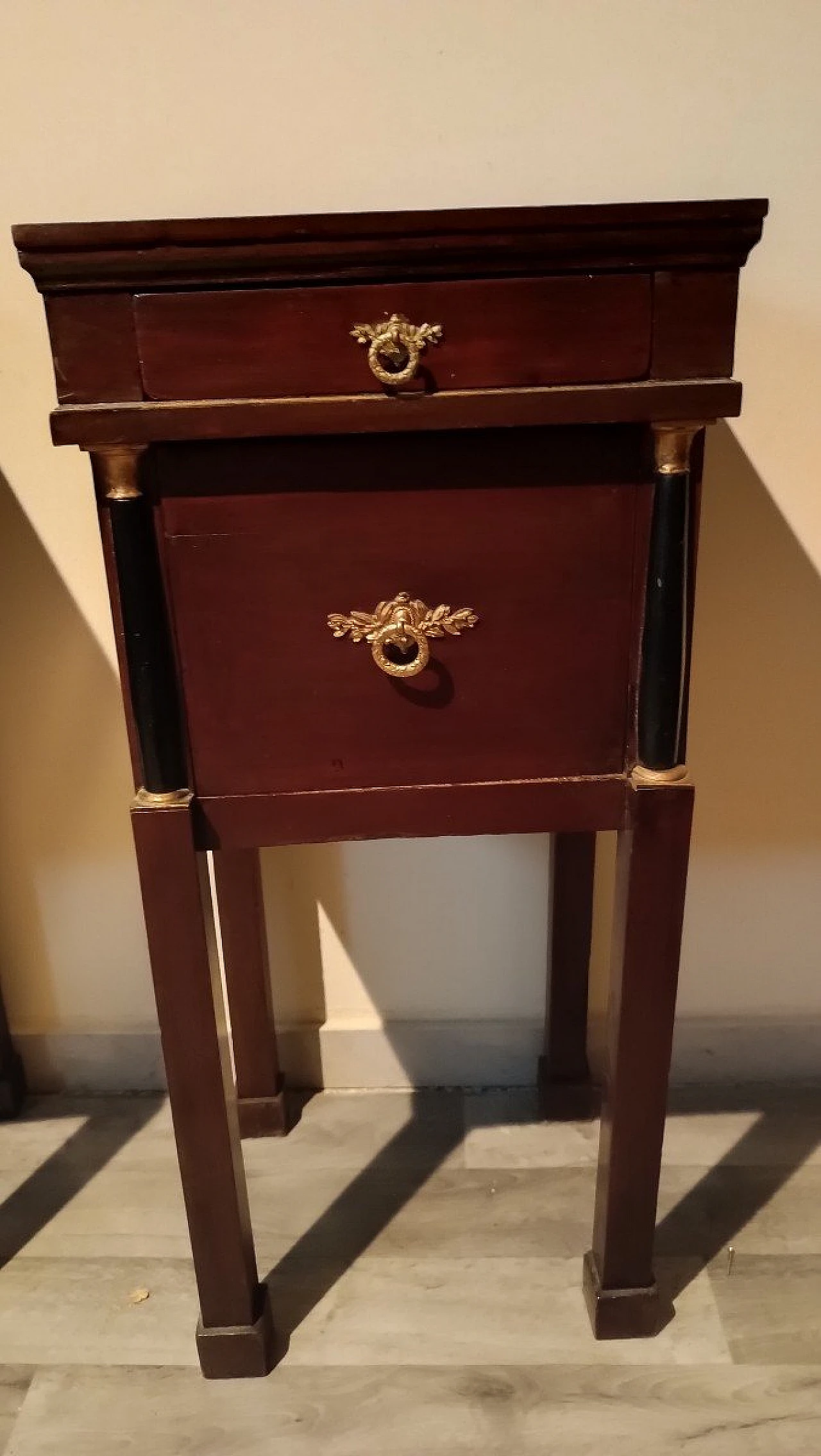 Pair of Empire mahogany bedside tables, second half of 19th century 5