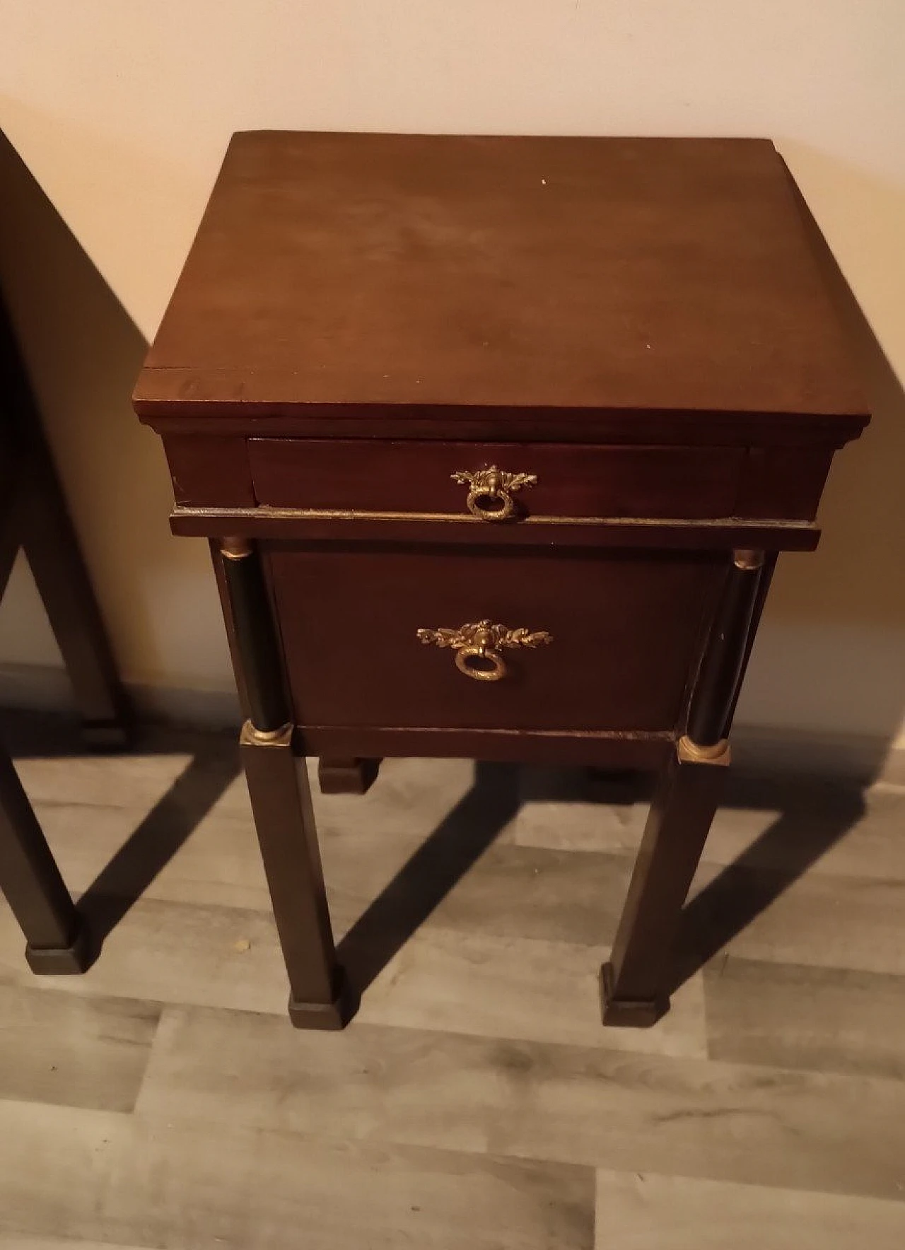 Pair of Empire mahogany bedside tables, second half of 19th century 6