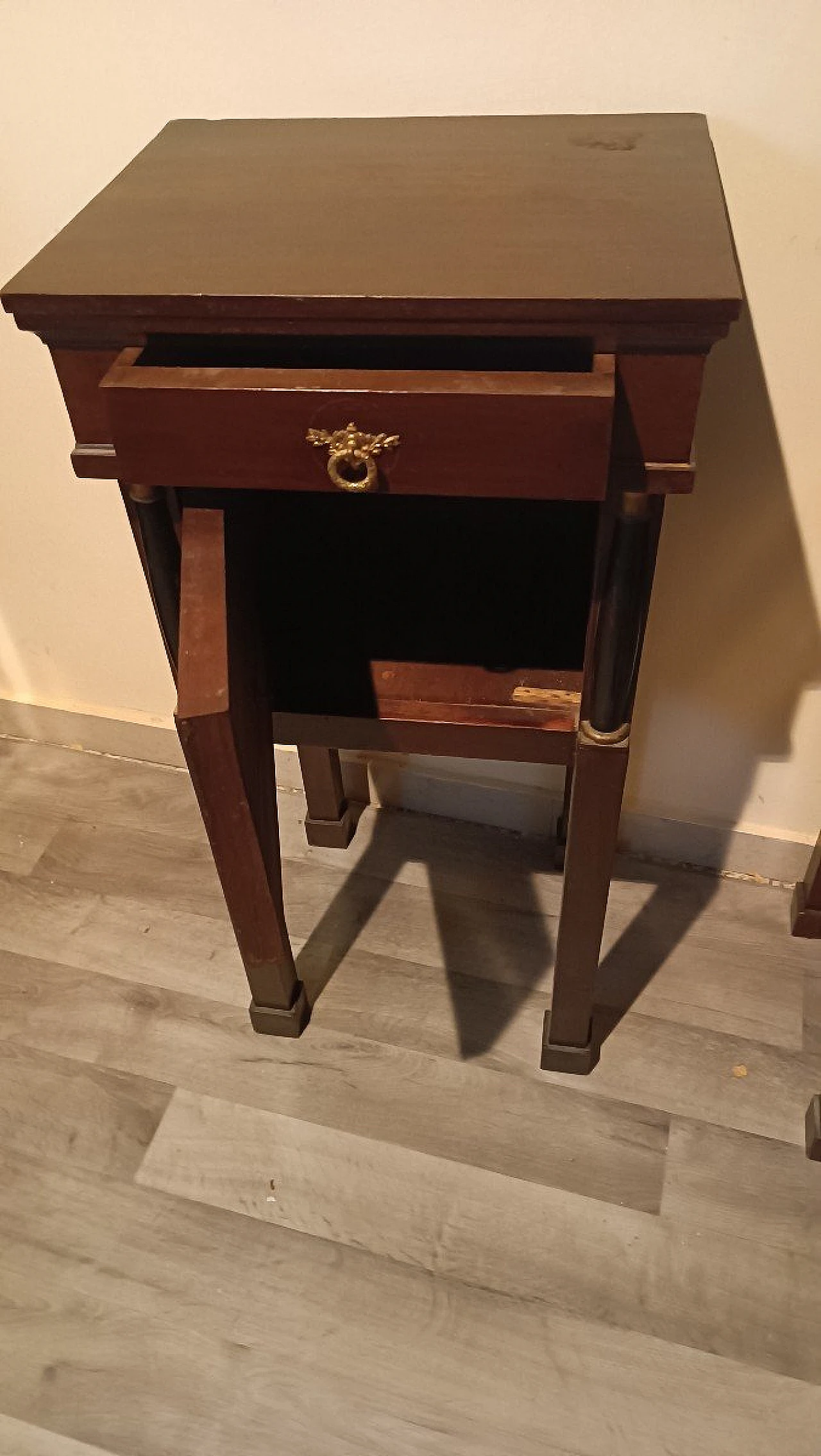 Pair of Empire mahogany bedside tables, second half of 19th century 8