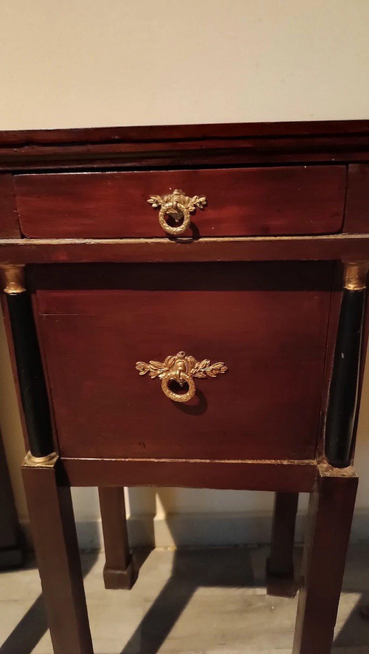 Pair of Empire mahogany bedside tables, second half of 19th century 10