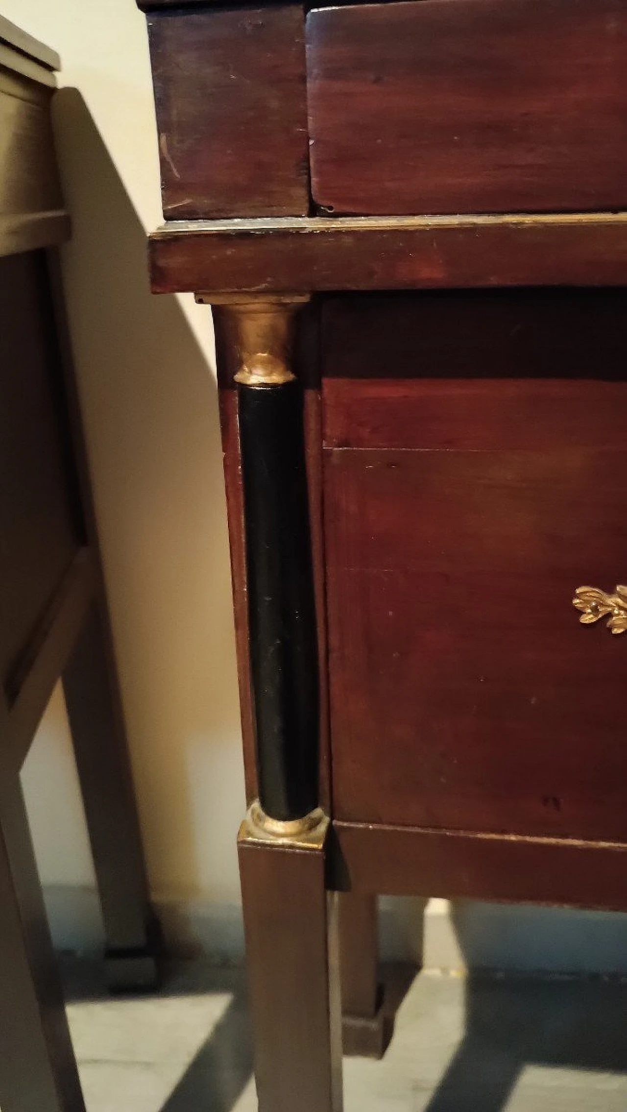 Pair of Empire mahogany bedside tables, second half of 19th century 11