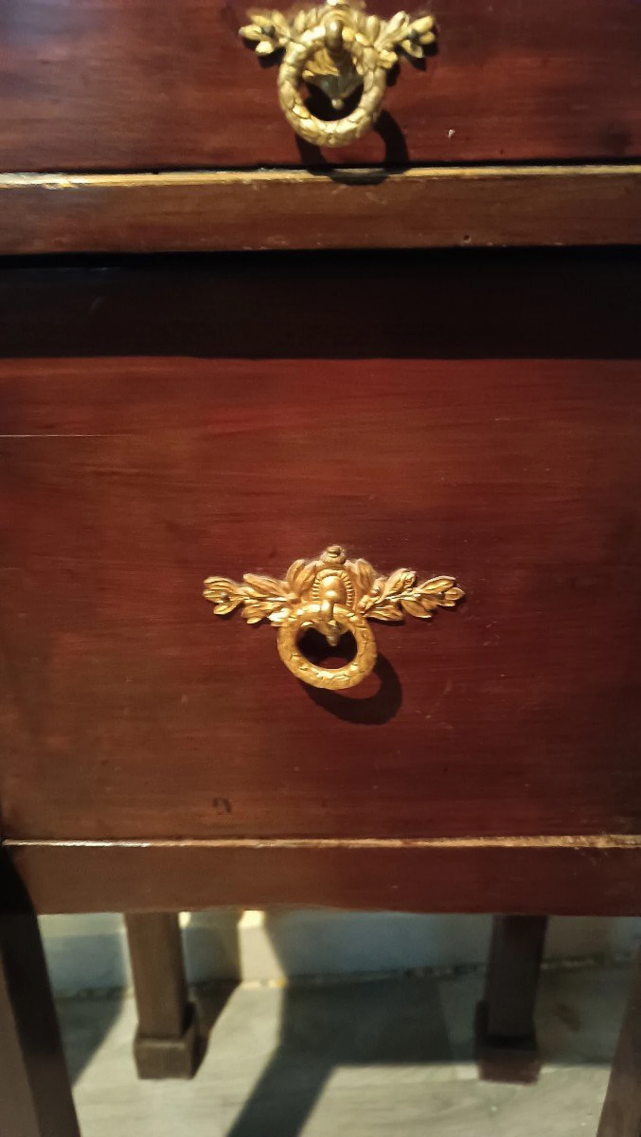 Pair of Empire mahogany bedside tables, second half of 19th century 12